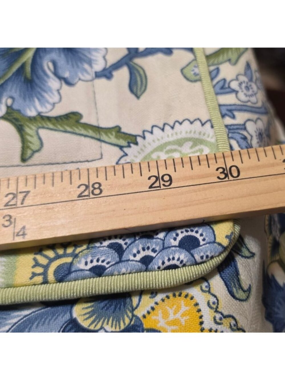 2 Waverly Imperial Dress Quilted Pillow Shams Blue/Yellow Jacobean Standard - Picture 6 of 10